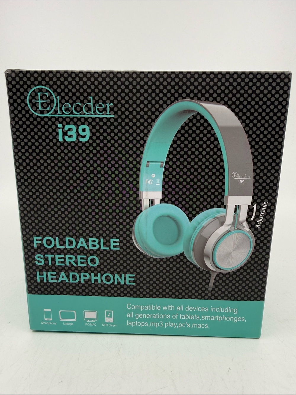 Elecder i39 Foldable Stereo Headphones — Mint Green
